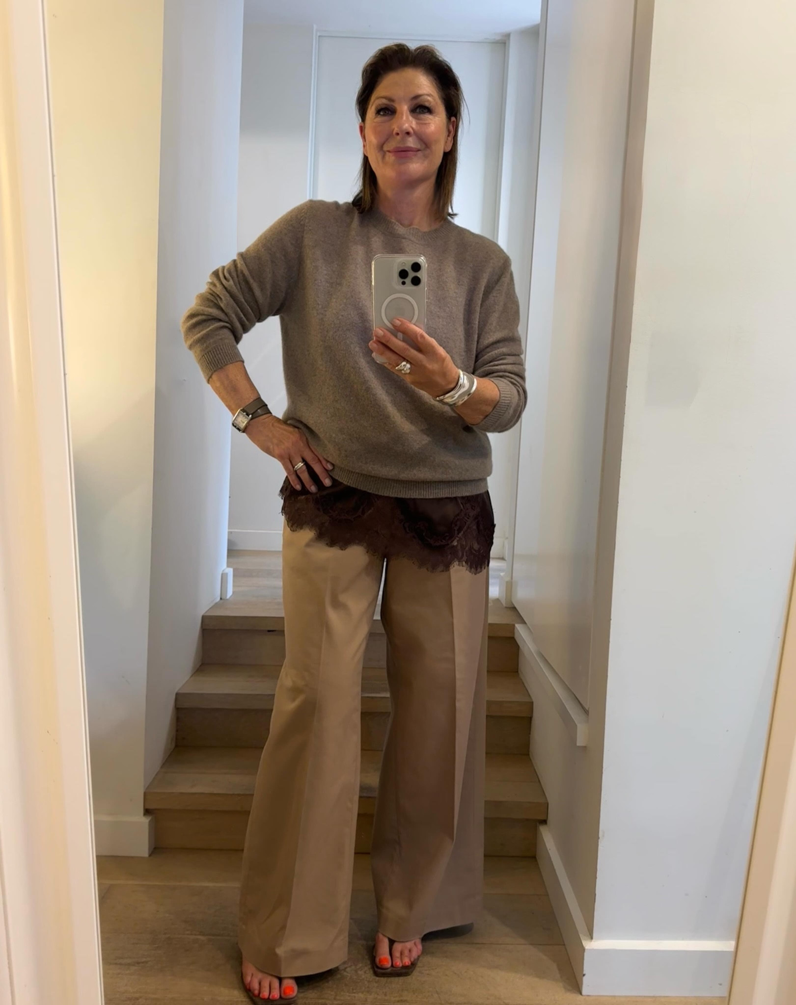 It’s getting a little chilly !
Time to pull out your sweaters - finally-  and try new ways of styling them.

Remember the FiFi philosophy: update the classics.
Stick to classics colours but new modern shapes : 
You want a sweater that’s slouchy with room to move. 
You want camel pants that are wide leg, and jeans that are baggy. 

Then look at new ways of styling : a knit layered over a lace cami - you get the contrast of a pretty top with a wintery  knit .

The lace adds texture, breaks up the brown tones and is a little unexpected, something soft with the denim.
Add heels , grab a clutch and when it gets colder throw on a long brown on your shoulders . Easy ! 

Head to #shopwithfifi @ltk.australia to shop the look- link in bio or just head to fifi.com.au for more ! #fififavfinds