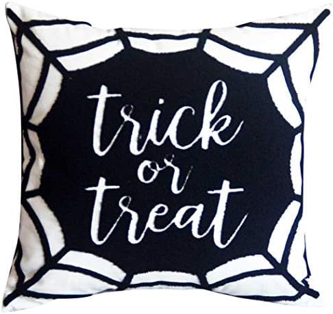 Amazon.com: DECOPOW Embroidered Halloween Decor Pillow Covers,Square 18 Inches Decorative Canvas ... | Amazon (US)