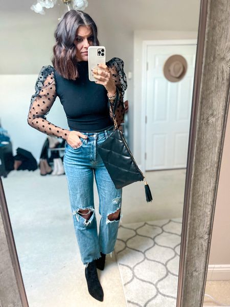 Date night ootd! 

Size small in this Amazon top
Size xs/s in shape wear bodysuit 
Jeans Tts, chopped a few inches off
Boots Tts 
Use code SHANNON25 for 25% off my bag! 

#LTKunder50 #LTKstyletip #LTKunder100