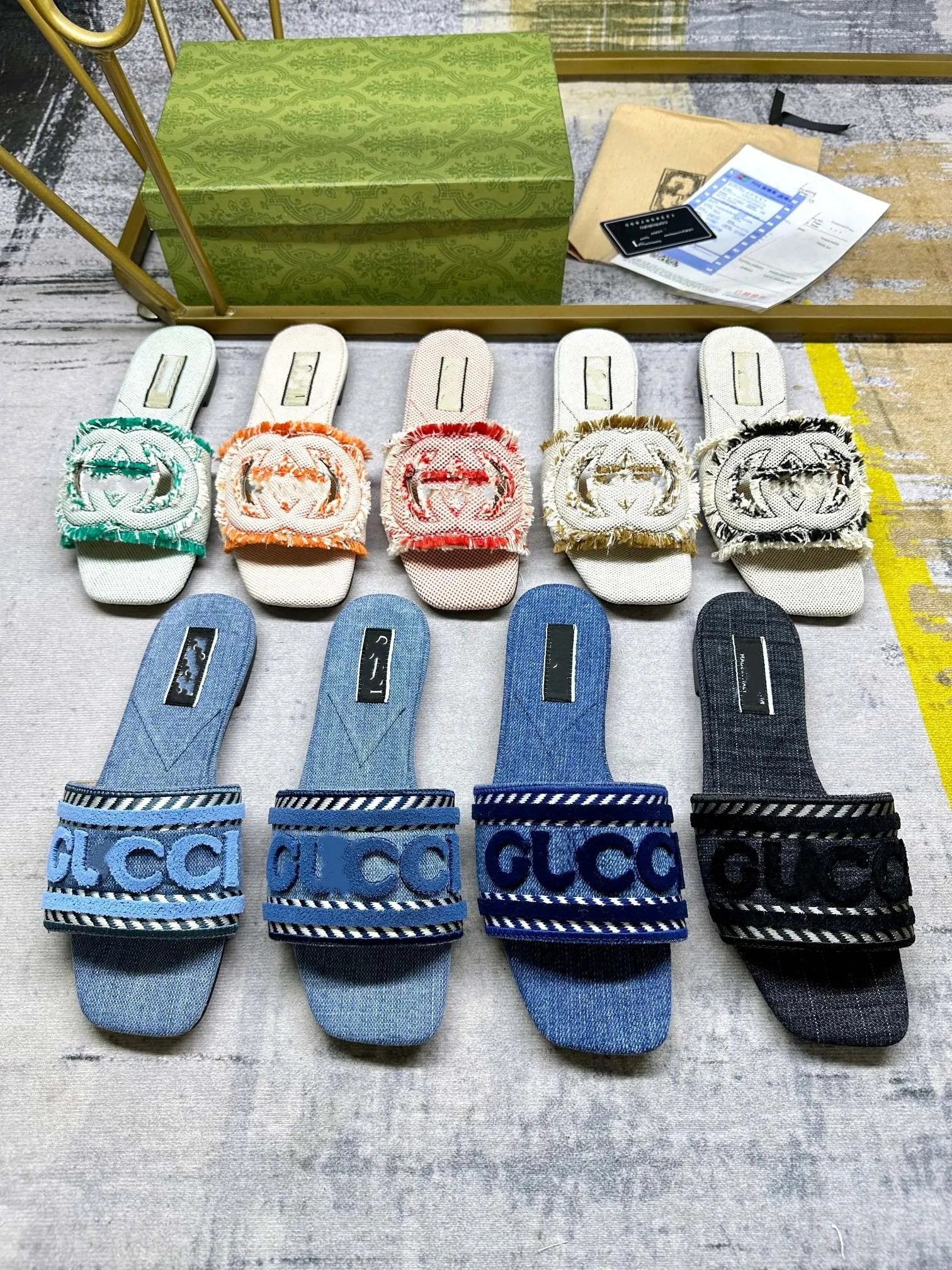 2024 10ANew Classic Sandals and Slippers for Men and Women, Canvas Embroidery Size 35-42, with Bo... | DHGate