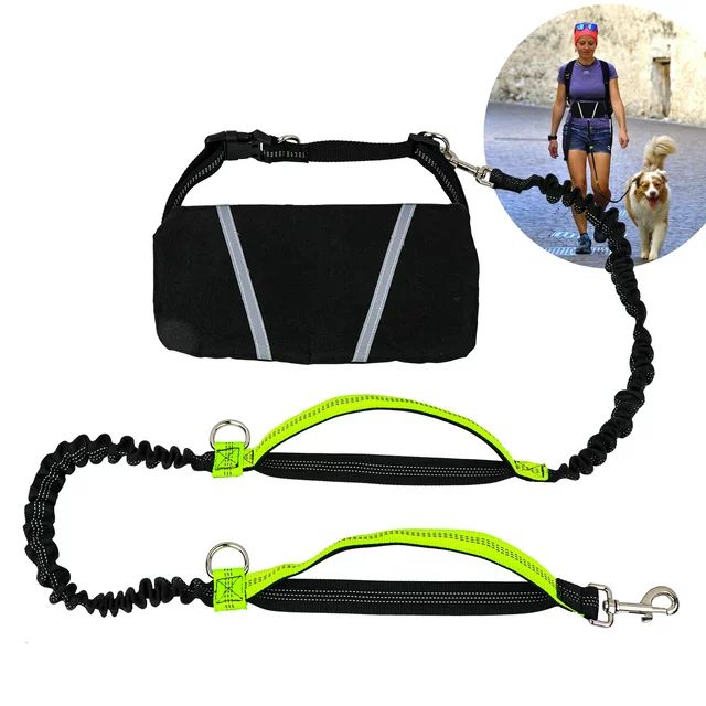 Hands Free Dog Leash for Running Jogging Walking with Zipper Pouch, Retractable Bungee Dog Leash ... | Walmart (US)