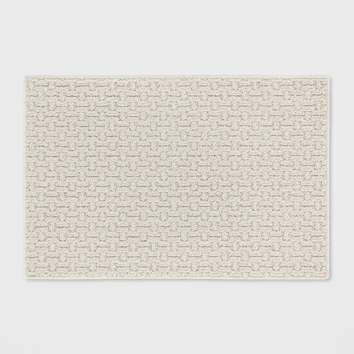 1'8"x2'6" Washable Solid Machine Tufted Accent Rug Tan - Threshold™: Skid-Resistant, Indoor, Lo... | Target