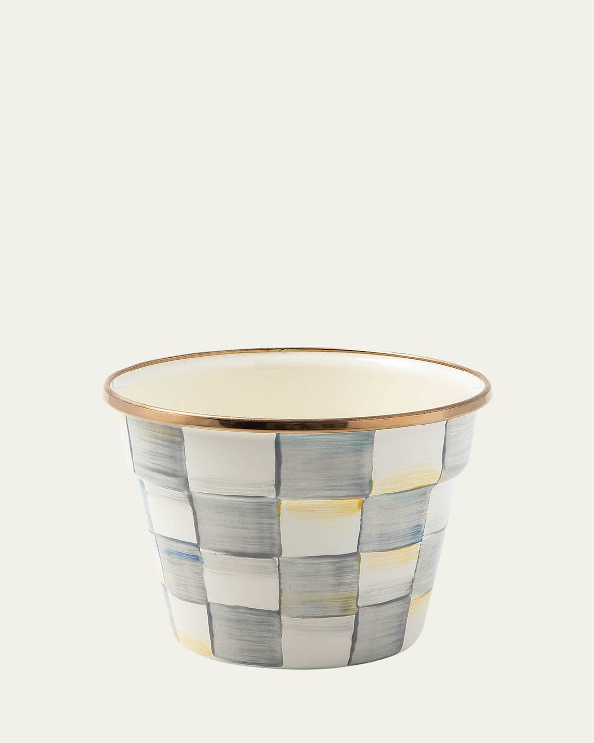 Sterling Check Enamel Small Garden Pot | Bergdorf Goodman