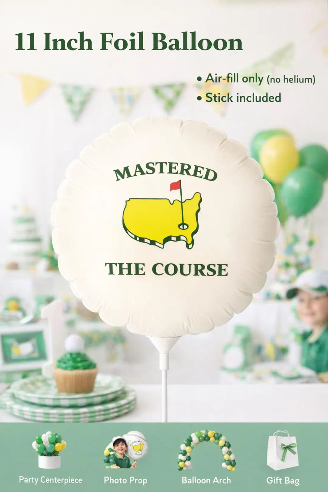 Mastered the Course Balloon, Golf Party Decor, 11 Inch Golf Birthday Balloon, Masters Inspired Go... | Etsy (Global)