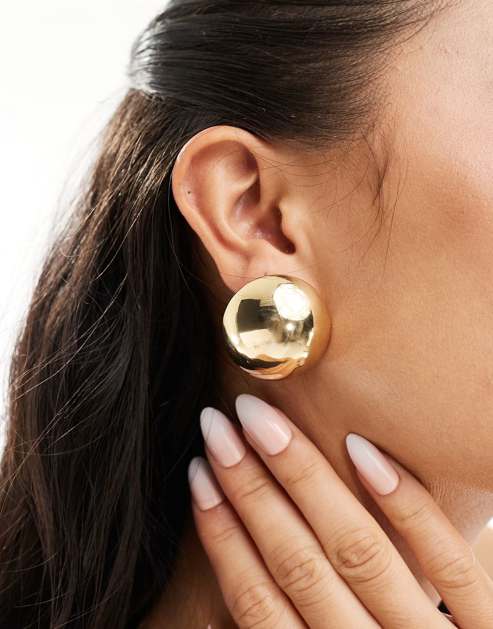 DesignB London spherical stud earrings in gold | ASOS (Global)