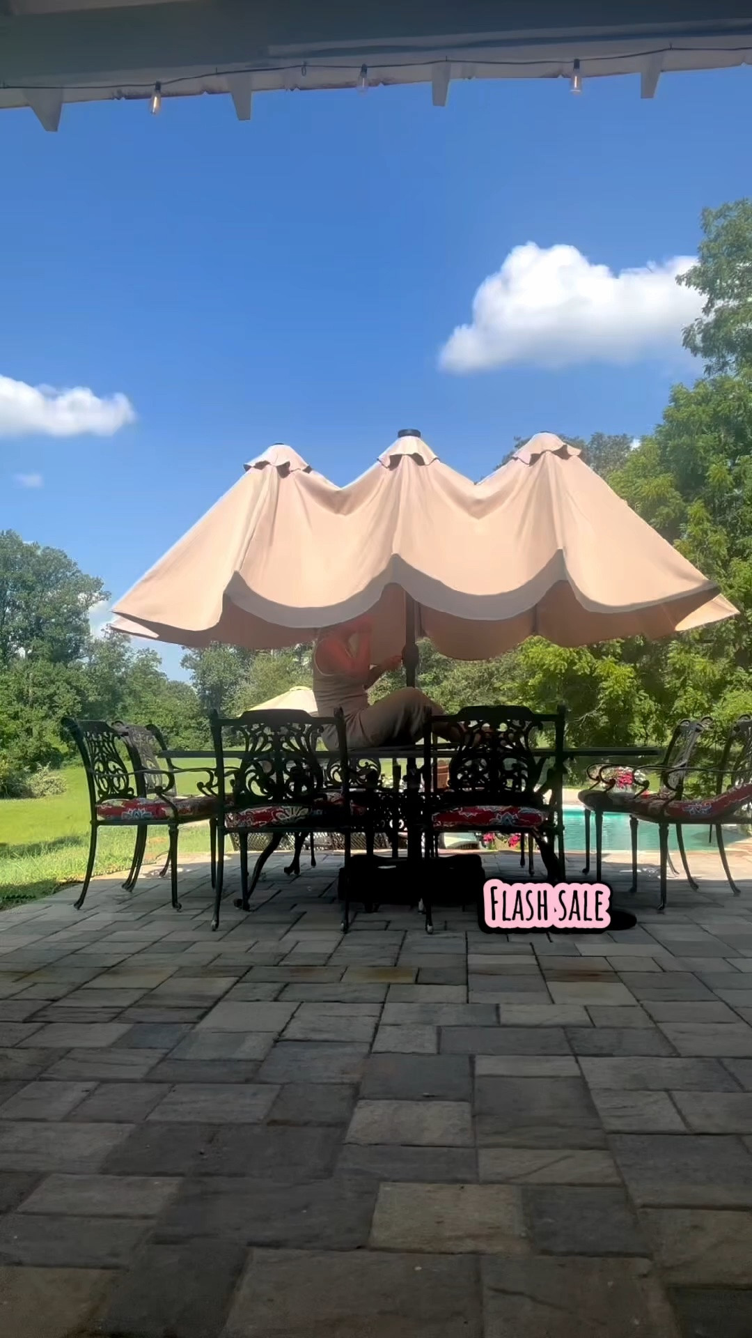 This umbrella has changed the way we patio 😅

#LTKSeasonal #LTKSaleAlert #LTKHome