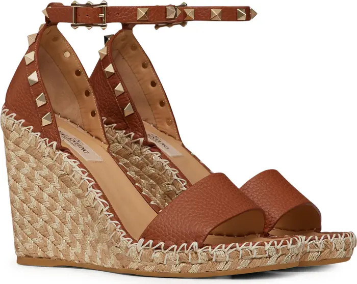 Valentino Rockstud Espadrille Wedge Sandal (Women) | Nordstrom