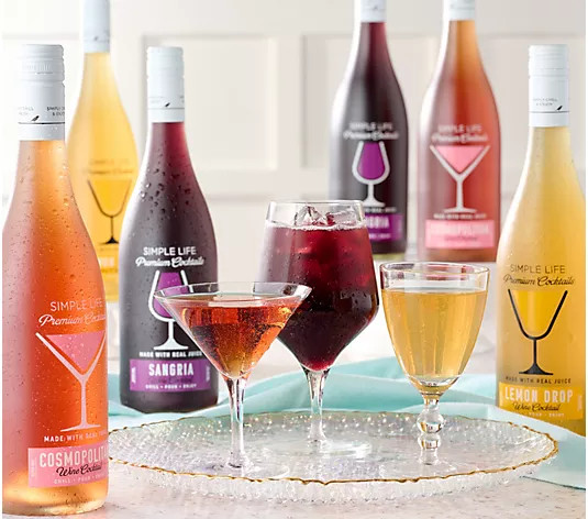Hemispheres (6) 750ml Btls Simple Life Premium Wine Cocktails - QVC.com | QVC