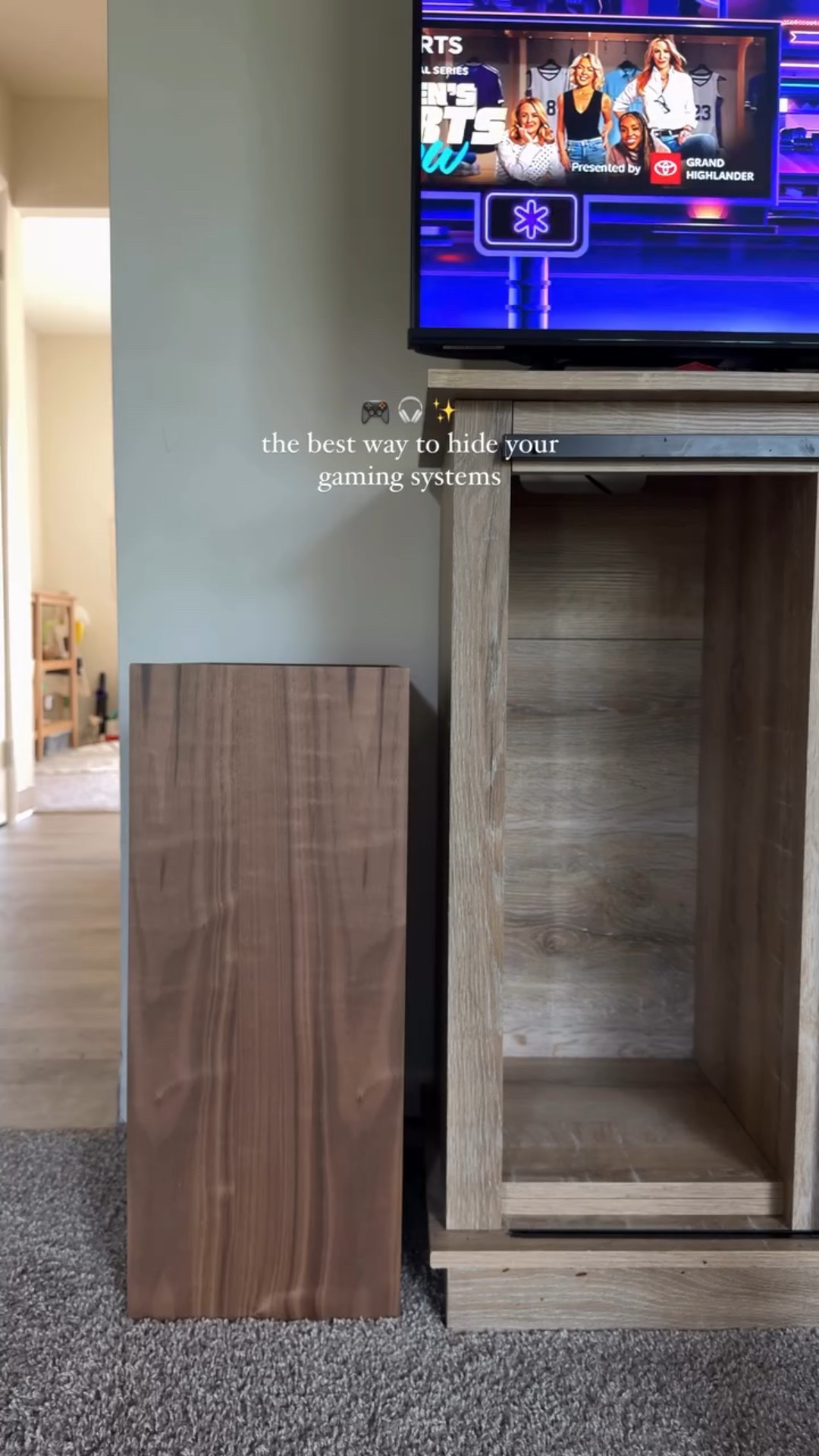 the way i refuse to let ugly cords ruin my aesthetics 😤

we store our PS5, nintendo switch, controllers, headphones, and accessories all in ONE sleek unit. the bottom compartment hides your consoles, while the two pull-out shelves keep controllers organized + within reach 🎮🎧 built-in silicone cable holders prevent tangles (goodbye eyesore!), and the slatted back design allows for ventilation + easy cord routing 🔌💨

it keeps our space calm, clean, and functional—proof you can live with gamers and still love your space. 

〰️ write “GAMING” and I’ll DM you the link to grab this video game cabinet or find it on my LTK + amazon storefront 🔗 

#gamingsetup #aestheticgaming #cordmanagement #smallspaceorganization #homeorganization #gamingstorage #yamazakihome #cozylivingroom #minimalistliving #ps5setup #switchsetup #genzgaming #hiddengamingstation #gamerlife #gamingaccessories #declutteryourspace

#LTKSaleAlert #LTKFamily #LTKHome