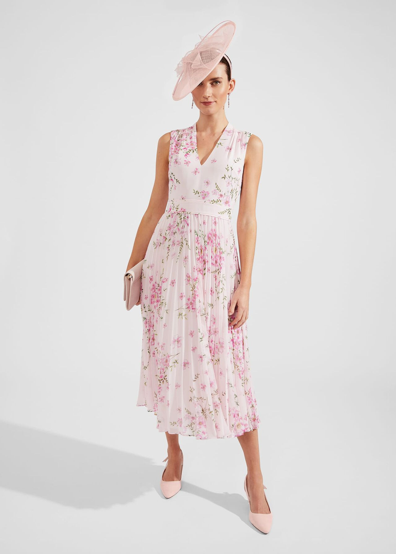 Veronica Pleated Floral Dress | | Hobbs
