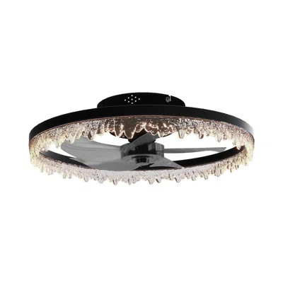 Modern Acrylic Ceiling Fan Light With Remote Control, Dimmable LED Chandelier, 6-Speed Adjustable, Quiet Motor, Flush Mount Design For Living Room, Be | Wayfair North America