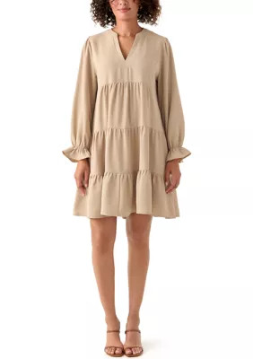 Women's Long Sleeve Solid Airflow A-Line Dress | Belk