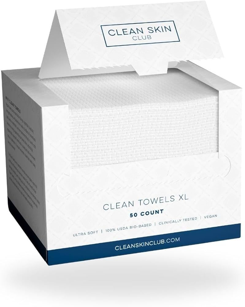 Clean Skin Club Clean Towels XL™, 100% USDA Biobased Face Towel, Disposable Face Towelette, Mak... | Amazon (US)