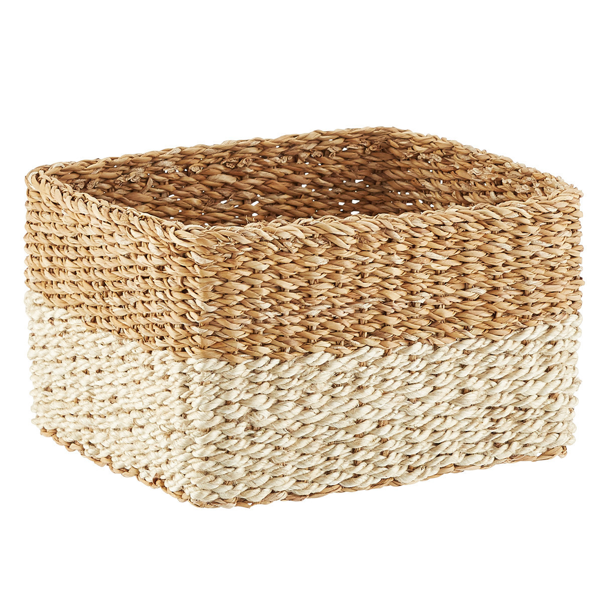 Medium Tahoe Bin Natural/White | The Container Store