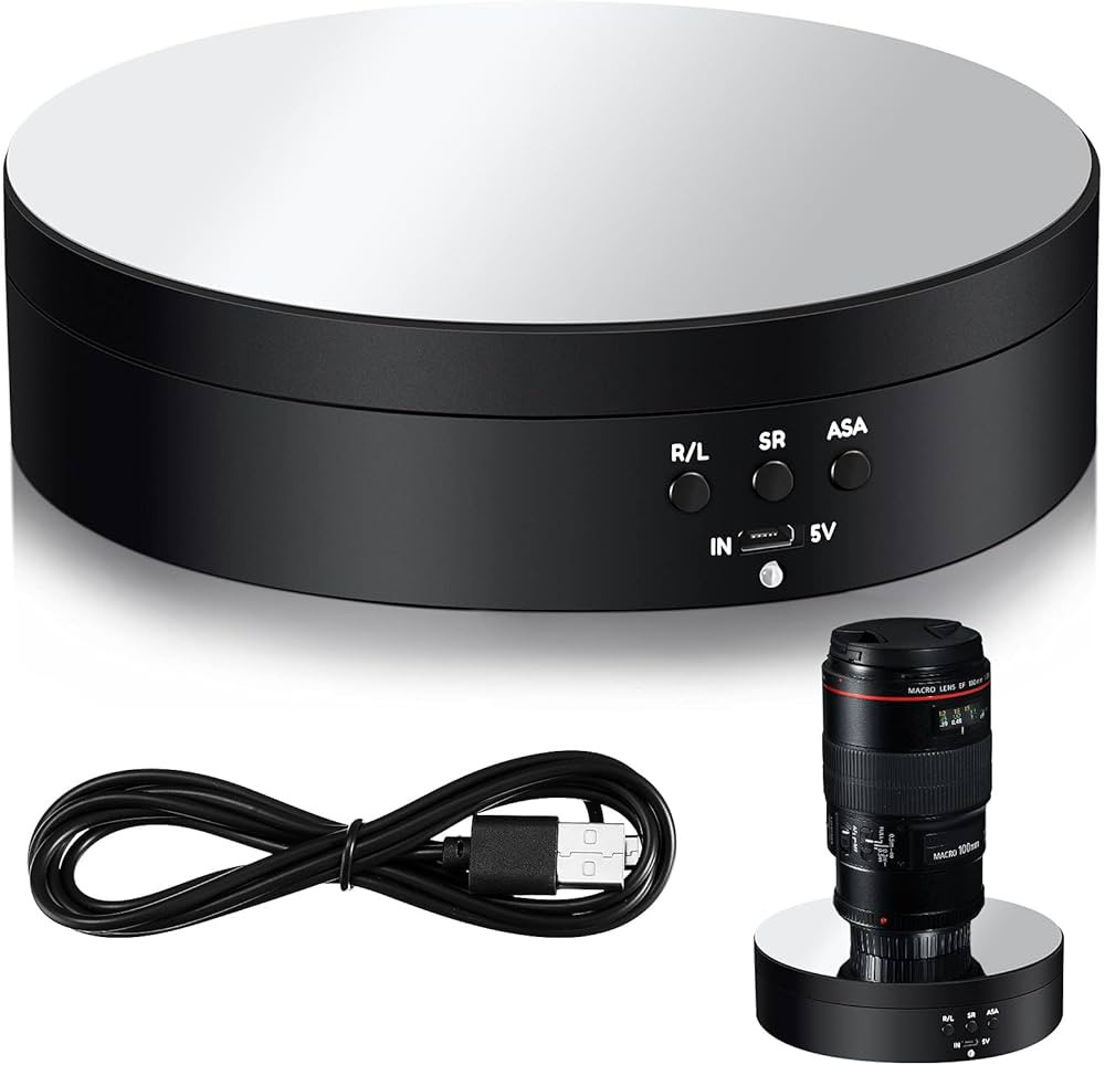 Hicarer Rotating Display Stand 360 Degree Motorized Turntable Stand with USB Power Cable for Phot... | Amazon (US)