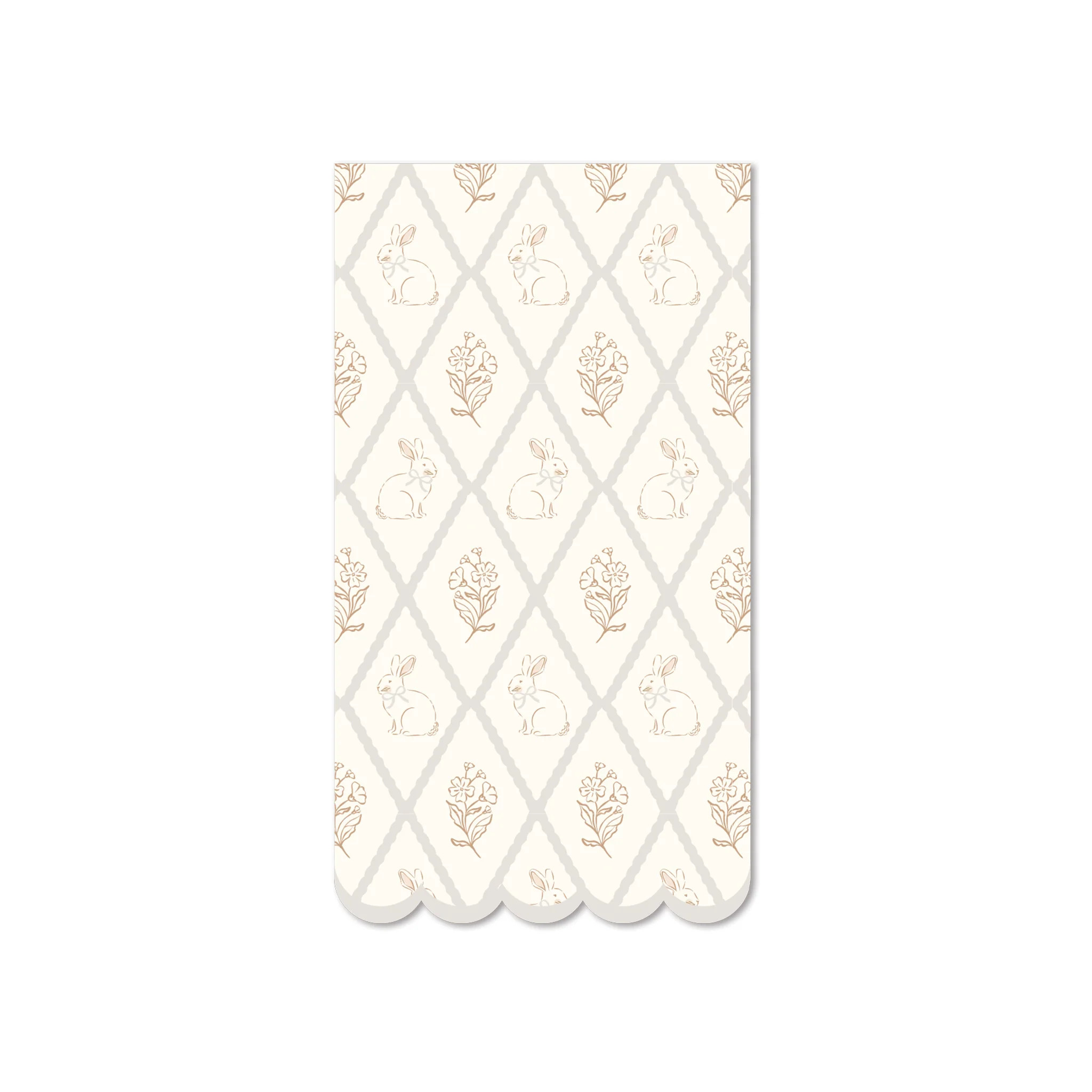 Bunny Grid Scallop Guest Napkin (24ct) | My Mind's Eye