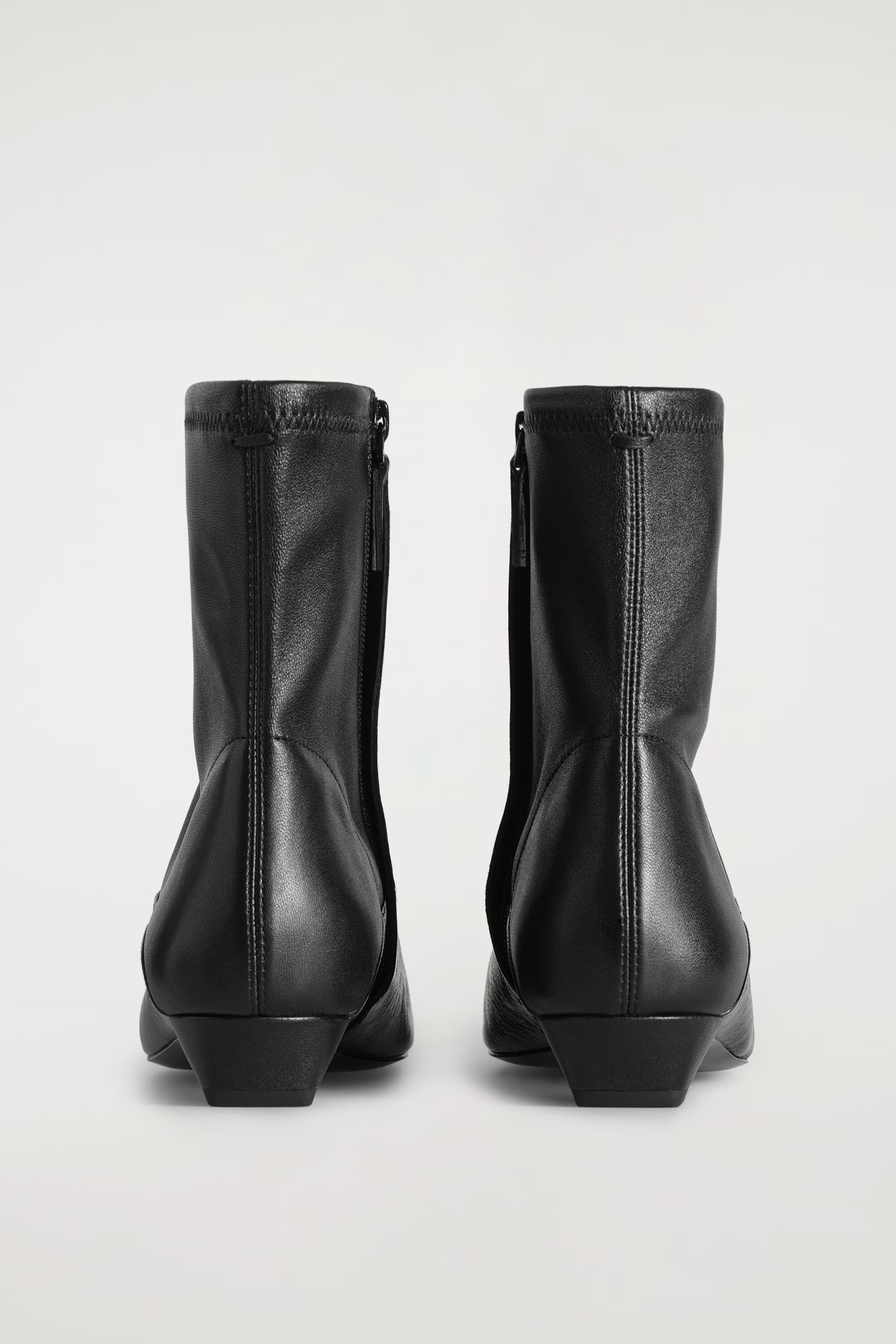 PANELLED POINTED LEATHER WEDGE ANKLE BOOTS - BLACK | COS GB | COS UK