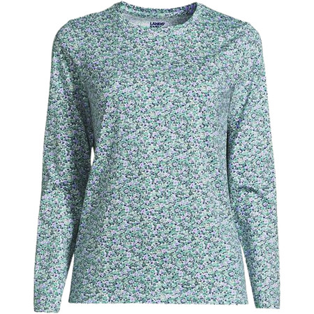 Women's Relaxed Supima Cotton Long Sleeve Crewneck T-Shirt | Lands' End (US)
