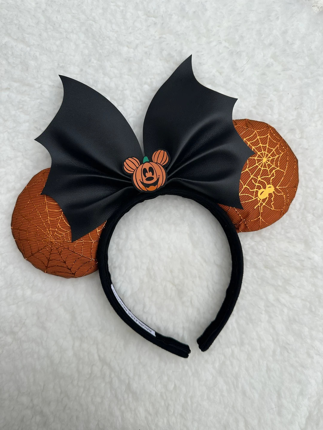 Spider Web Ears With Bat Bow - Etsy | Etsy (US)