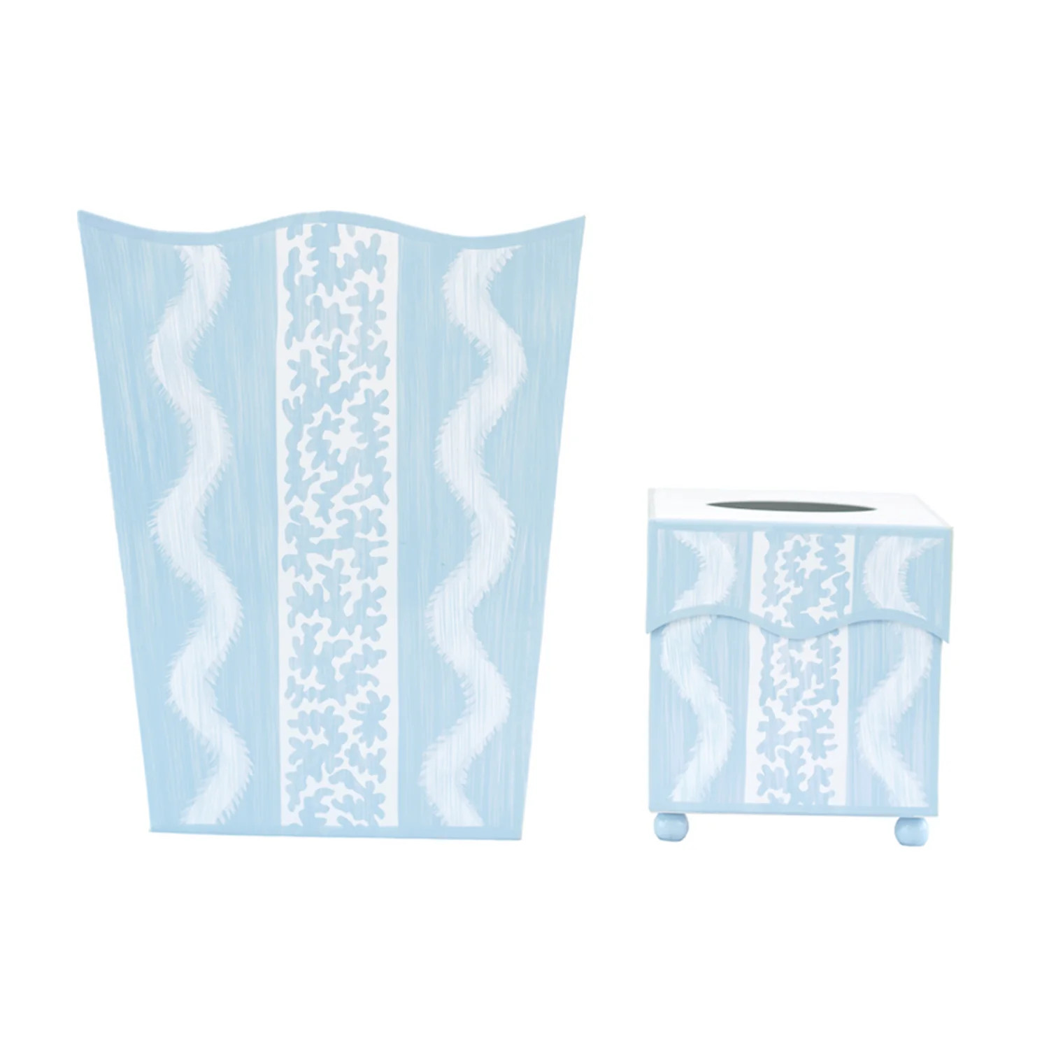 Blue Ikat Wastepaper Basket & Tissue | Gorgeous Living