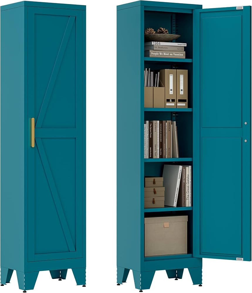 Washsemba 67'' Farmhouse Metal Storage Cabinet with Barn Doors, Steel File Cabinet for Home Offic... | Amazon (US)