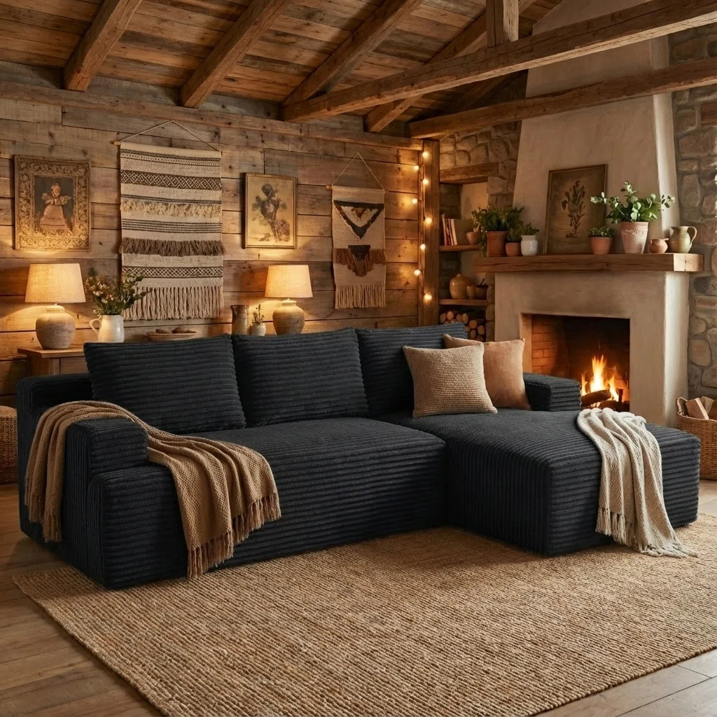 96" Sectional Couches for Living Room Cloud Couch Sofa with L-Shape Upholstered Boneless Couchs M... | Wayfair North America