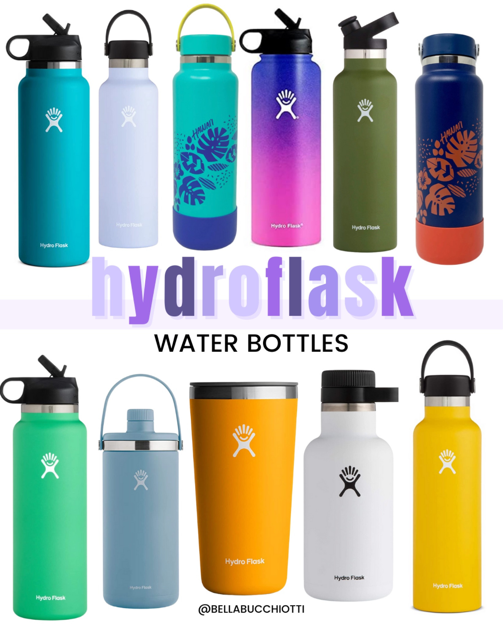 Hydro Flask Water Bottle - Wide Mouth Straw Lid 2.0 - 40 oz, Spearmint