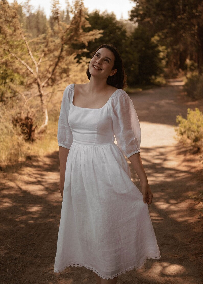 Women's Vintage Inspired White Bridesmaid Dress Modest | Etsy UK | Etsy (UK)