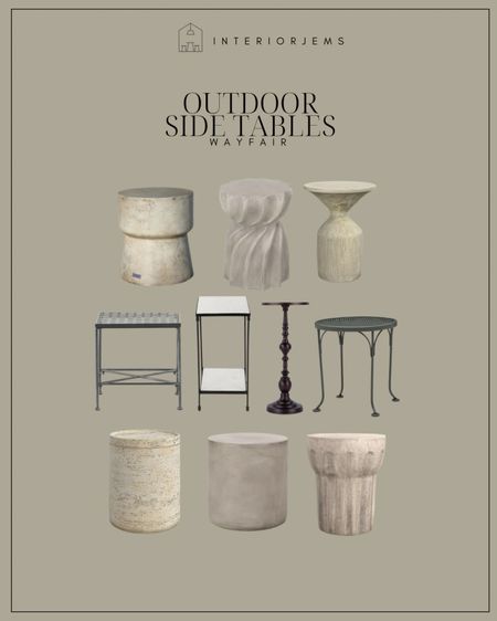 Outdoor side tables, we love, iron side table, concrete side table, pedestal, and table, Wayfair side table for patio or porch

#LTKhome #LTKsalealert #LTKstyletip