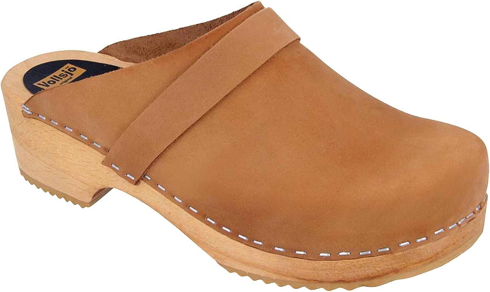 Vollsjo Women's Genuine Leather Wooden Clogs Made in EU | Amazon (US)