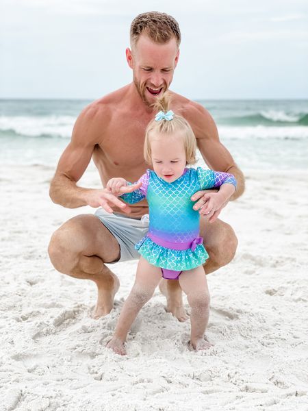 Daddy and daughter at the beach! Baby and toddler mermaid inspired swimsuits. Men’s swim trunks

#LTKkids #LTKmens #LTKbaby