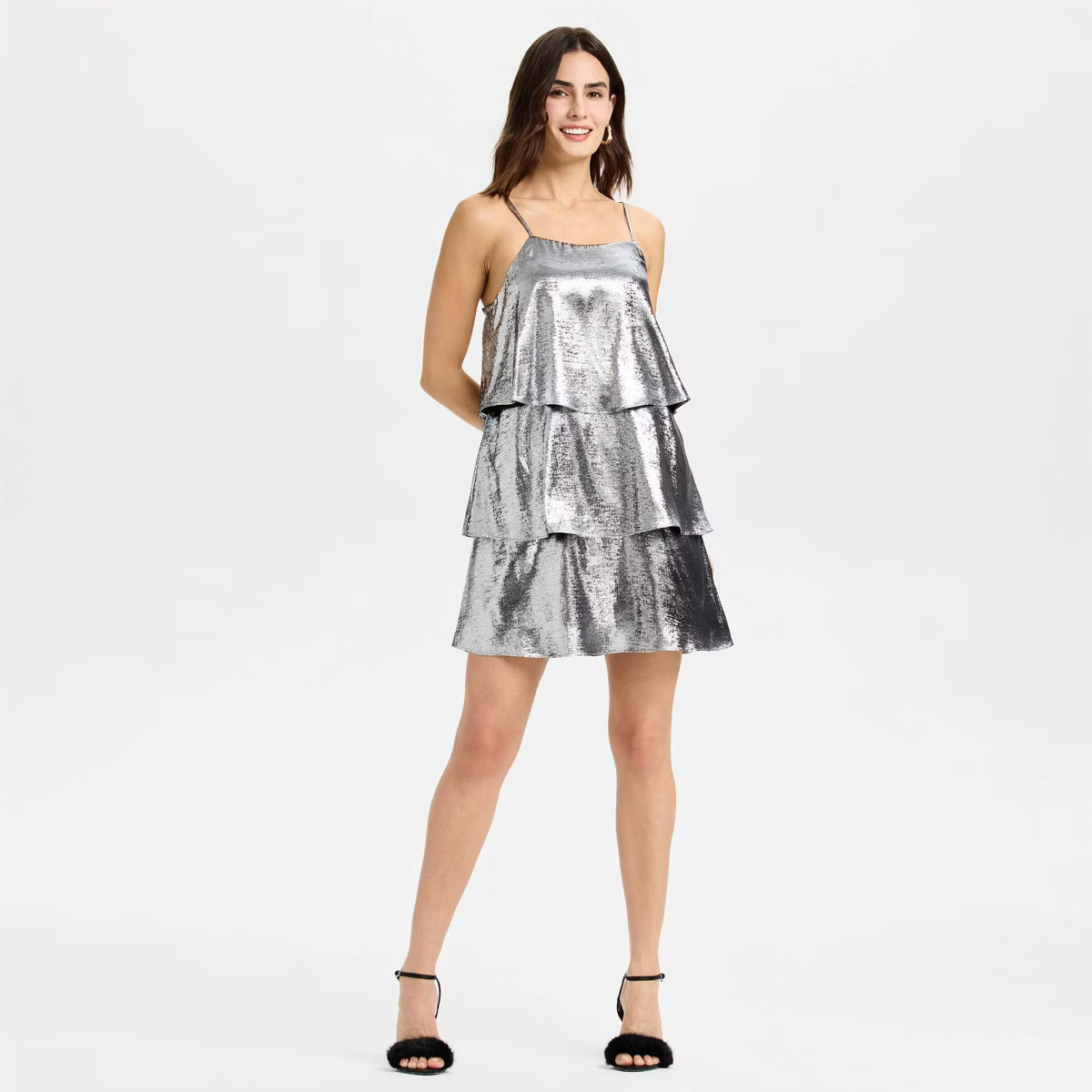 Women's Metallic Tiered Mini Dress - A New Day™ | Target
