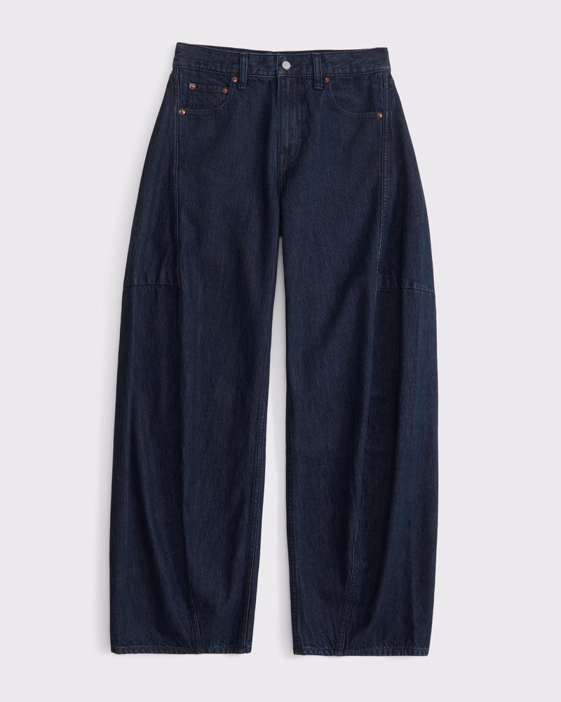 Women's Mid Rise Ultra Barrel Jean | Women's Clearance | Abercrombie.com | Abercrombie & Fitch (US)