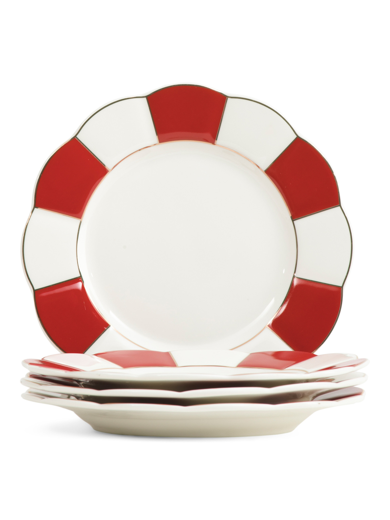 4pk Striped Scalloped Salad Plates | Kitchen & Dining Room | Marshalls | Marshalls