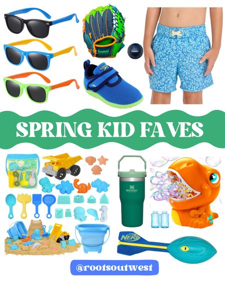 Spring Kid Finds! Some favorite springtime items and toys. Toddler boy swim trunks. Water shoes  

#LTKSeasonal #LTKsalealert #LTKswim