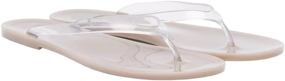 Jelly Flip Flops Thong Sandals for Women Flat Sandals Summer Beach Slip on Slides Comfortable Dre... | Amazon (US)