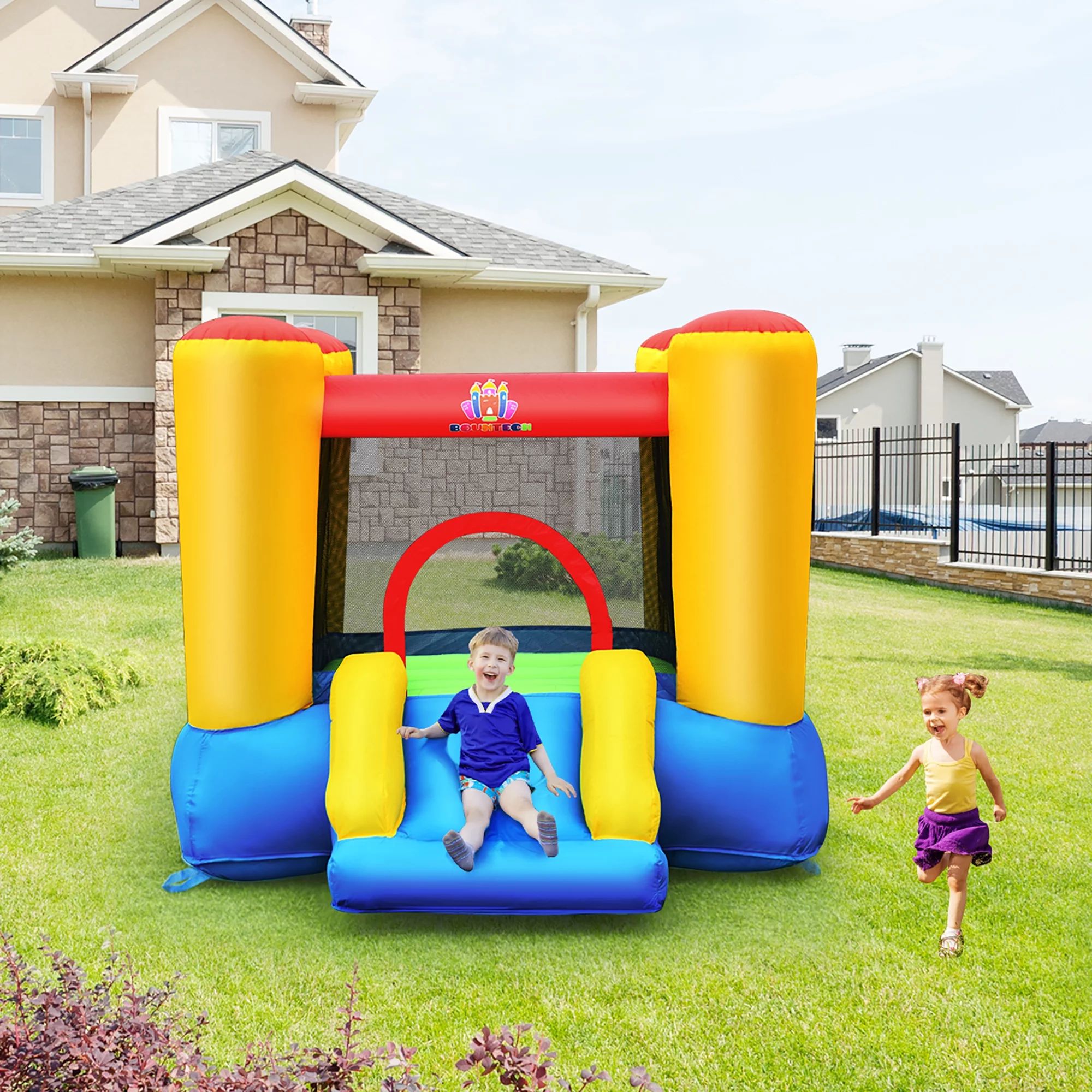 Costway Inflatable Mighty Bounce House Castle Jumper Moonwalk Bouncer Without Blower - Walmart.co... | Walmart (US)
