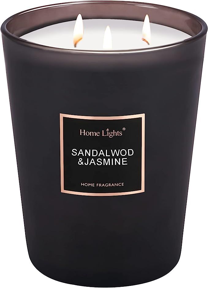 33.3 Oz Scented Soy Candle - 130 Hour Sandalwood Jasmine Home Fragrance | Amazon (US)