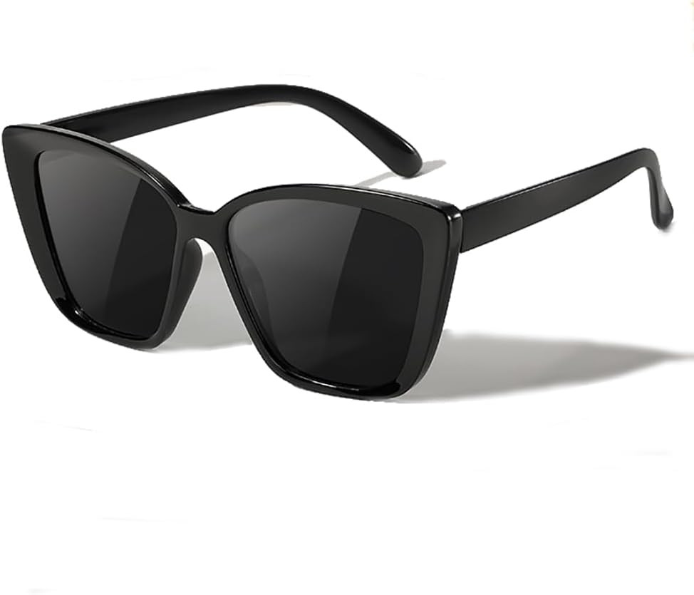 Large Cat Eye Sunglasses Chic Wide Frame Retro Oversized Shades Women Sunglasses | Amazon (US)