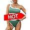 Herseas Women's High Waisted One Shoulder Swimsuits Color Block Bikini Two Piece Bathing Suits | Amazon (US)