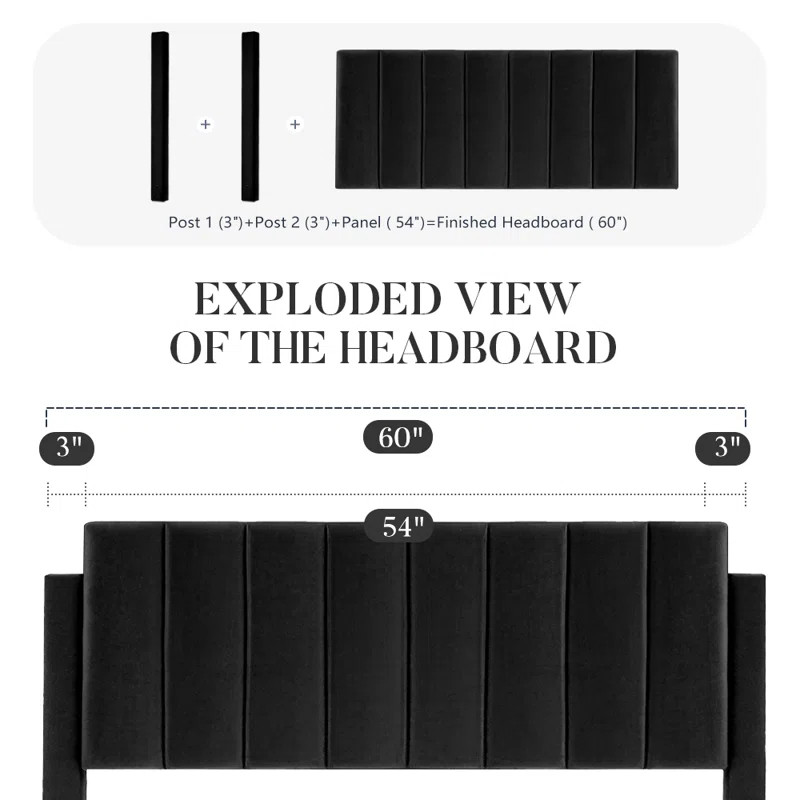 Sonoma Velvet Upholstered Bed with Tufted Headboard | Wayfair North America