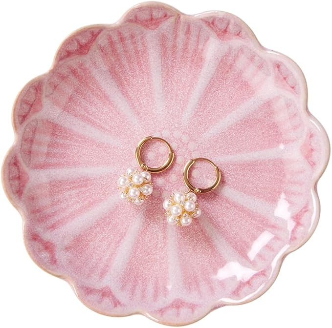 Amazon.com: Lotus Ring Holder Dish Small Indoor Ash Tray, Ceramic Dessert Plate Trinket Jewelry H... | Amazon (US)