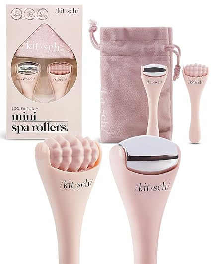 Kitsch Mini Facial Roller & Ice Face Roller Skin Care Tool Set for Women - Face Massager for Puff... | Amazon (US)