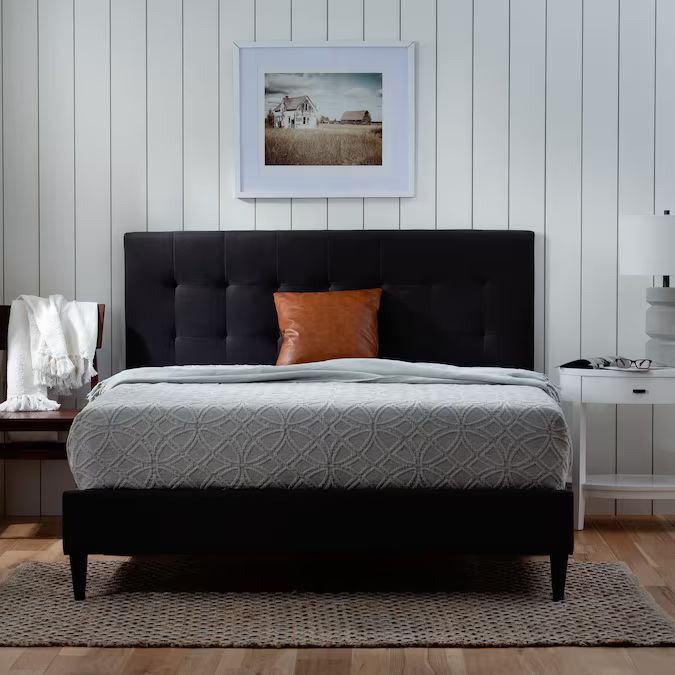 Brookside Tara Black Full Upholstered Bed | Lowe's