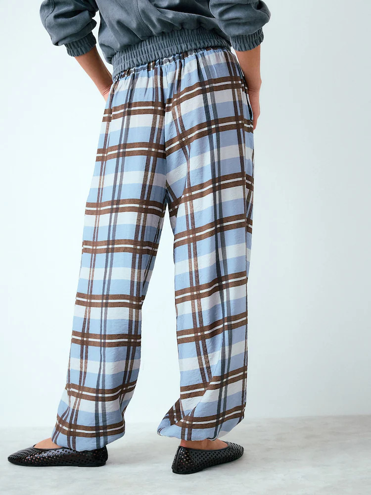Blue/Chocolate Brown Check - Ballonhose | Next EU