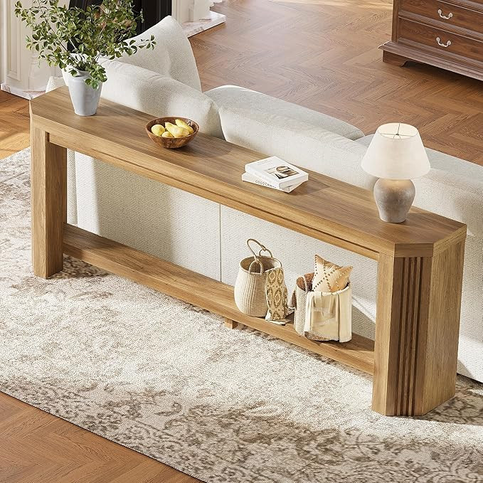 70" Console Table for Entryway, Narrow Long Sofa Table Behind Couch, Wood Couch Table with Open S... | Amazon (US)