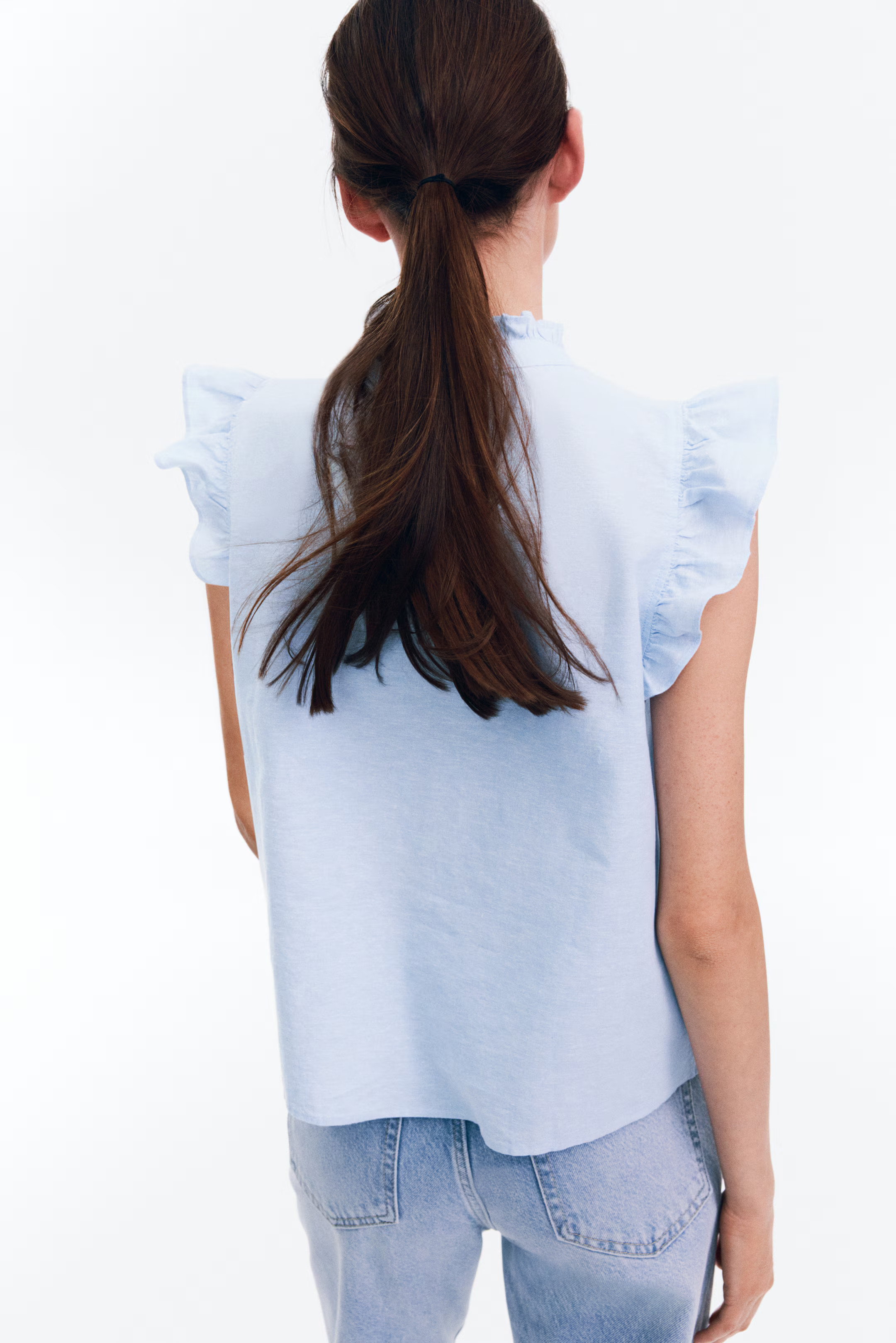 Linen-blend blouse | H&M (UK, MY, IN, SG, PH, TW, HK)