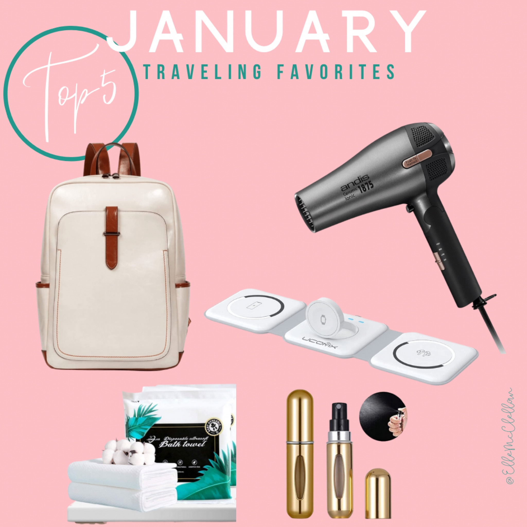 January Traveling Favorites

❤️Blow Dryer
❤️Backpack
❤️Perfume Atomizer
❤️Travel Charger
❤️Travel Bath Towels



#LTKsalealert #LTKunder100 #LTKtravel