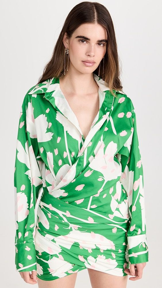 Monse Floral Print Wrap Shirt Dress | Shopbop | Shopbop