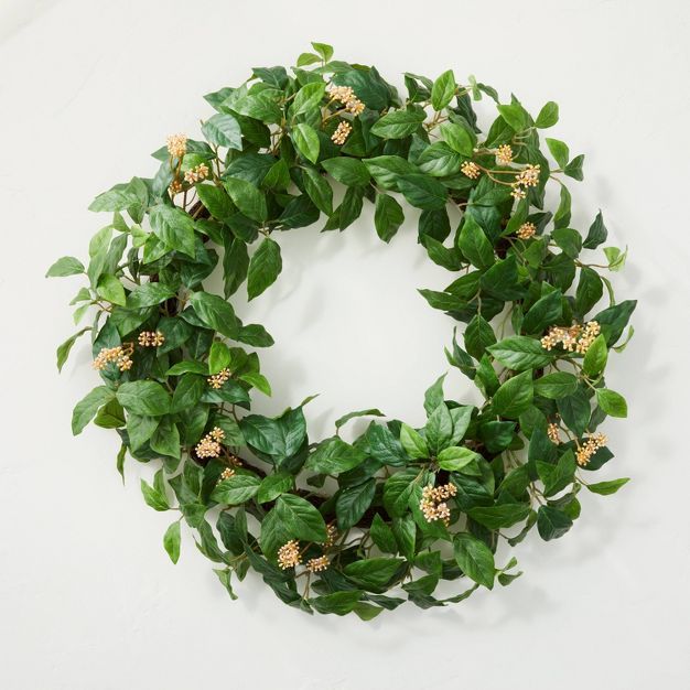24" Faux Chili Leaf Wreath - Hearth & Hand™ with Magnolia | Target